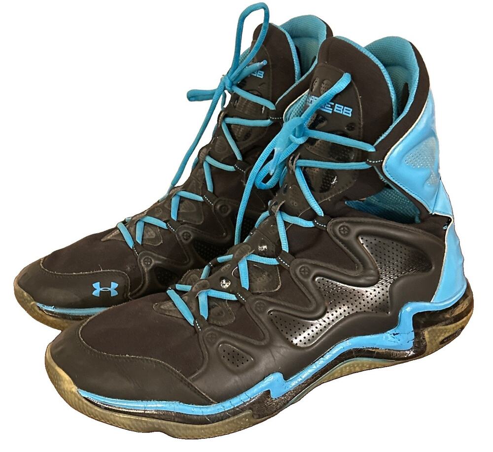 Under Armour Men’s Micro G Charge BB High Top Shoes Blue & Black Size 14 EUC